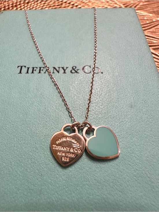 Tiffany & Co. Jewelry - Authentic Tiffany and co. Mini double heart tag necklace
